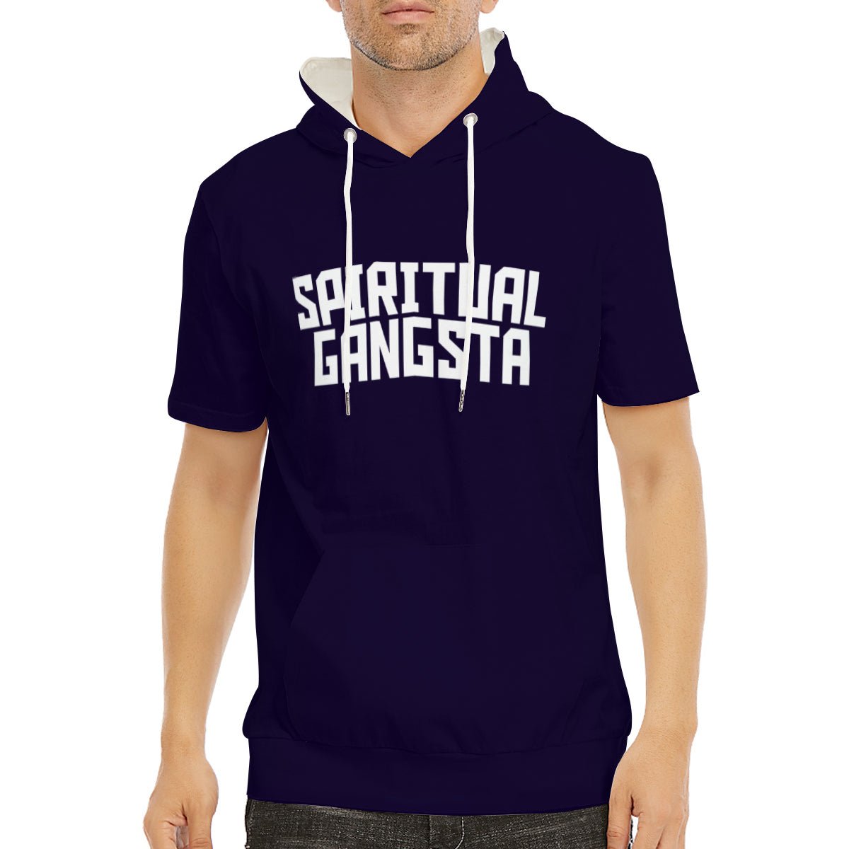SPIRITUAL GANGSTA Men's Christian Gym Hooded T-shirt | Faith-Inspired Activewear - ClaimedbyGodDesigns