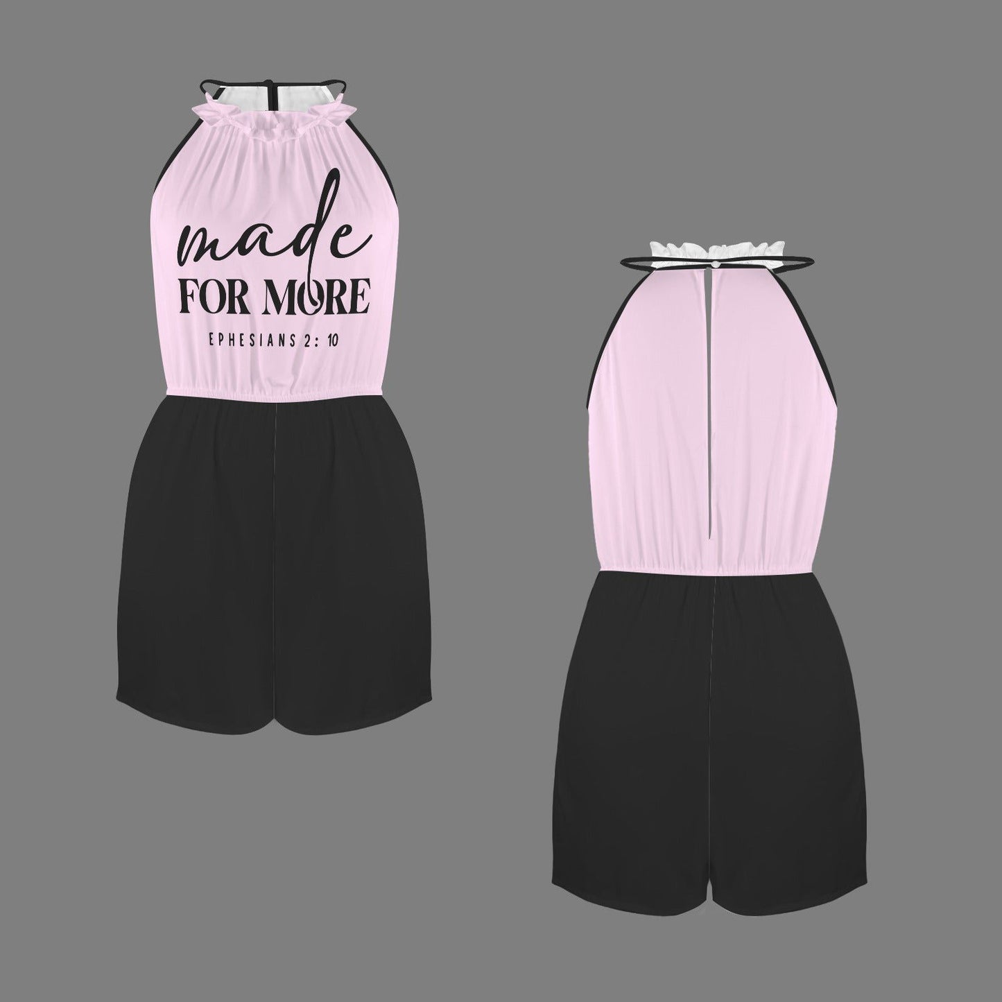 Made For More Halterneck High Waist Pocket Shorts Christian Romper - ClaimedbyGodDesigns