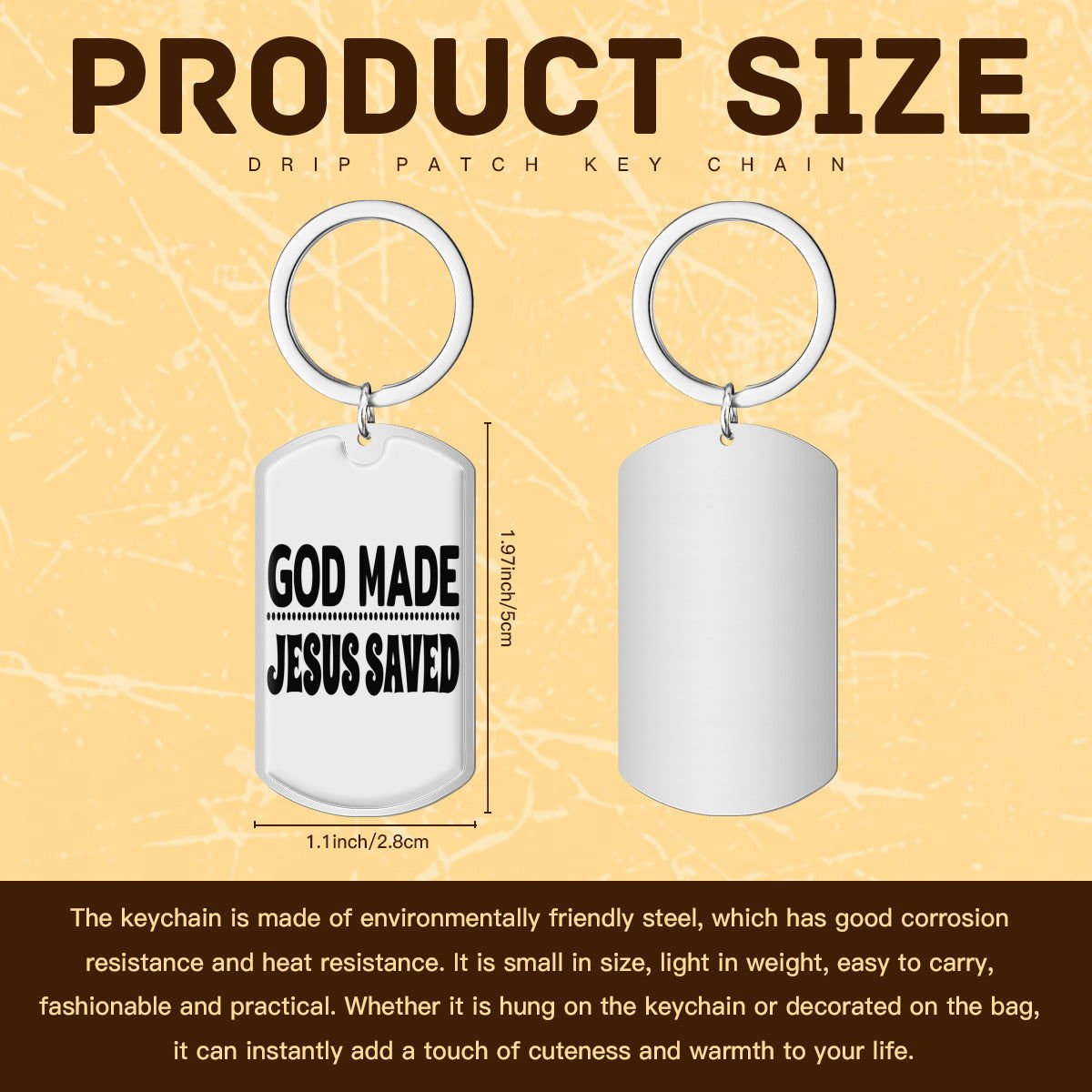 Saved Christian Stainless Steel Keychain - ClaimedbyGodDesigns