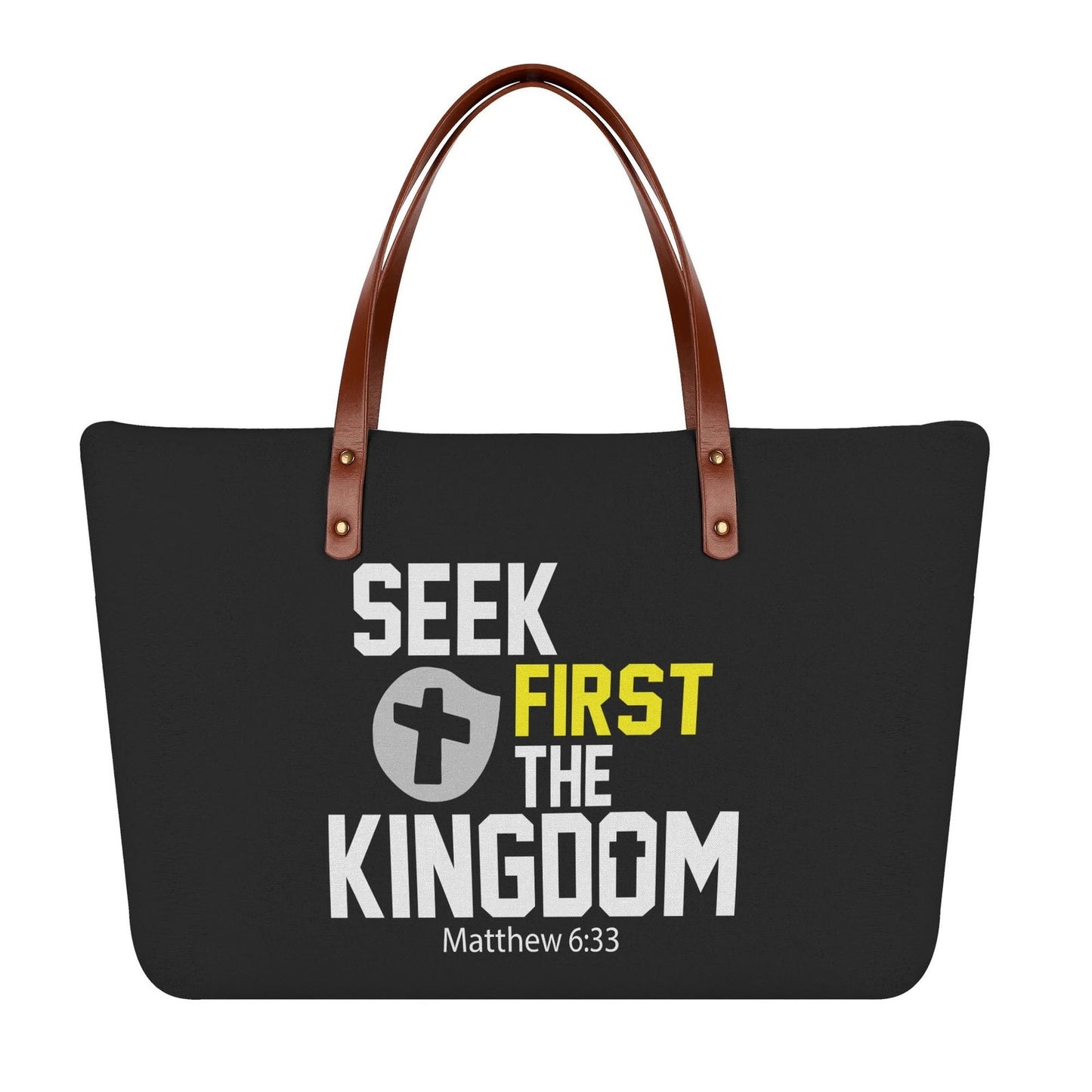 Matthew 6:33 Seek First The Kingdom Christian Womens Comfort Tote Bag - ClaimedbyGodDesigns