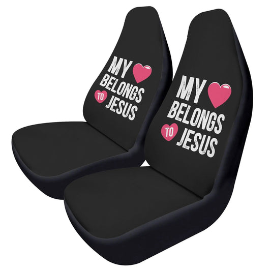 My Heart Belongs To Jesus Soft and Lightweight Christian Front Car Seat Covers (2pcs) - ClaimedbyGodDesigns