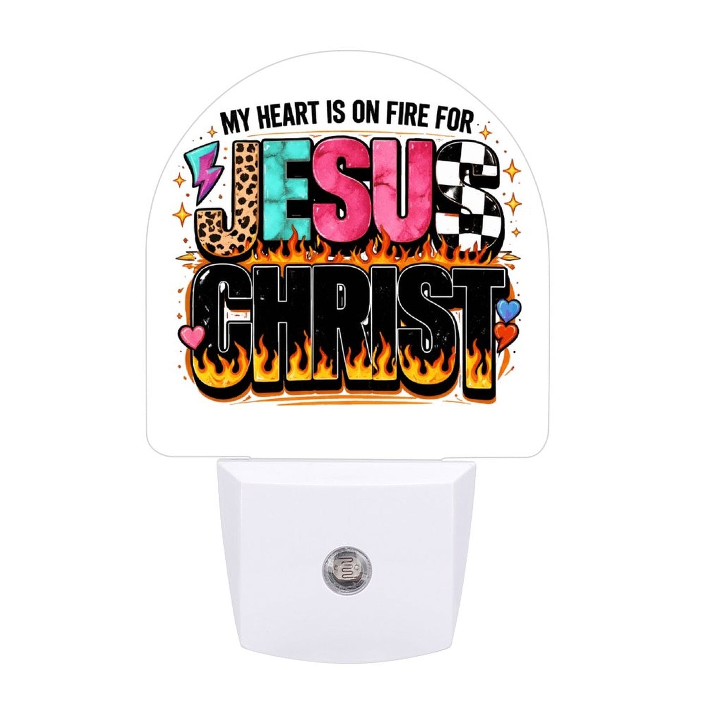 My Heart Is On Fire For Jesus Christ Christian Night Light For Kids - ClaimedbyGodDesigns
