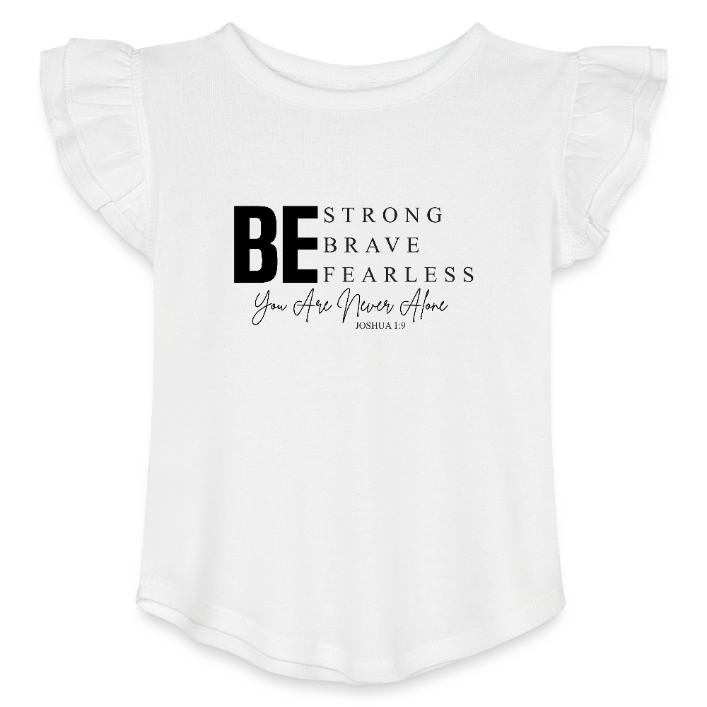 Never Alone Christian Toddler Girls Flutter T-shirt - ClaimedbyGodDesigns