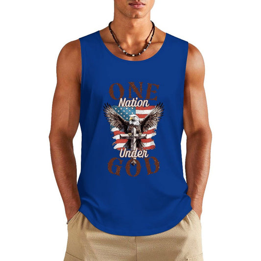 One Nation Under God American Patriotic Men's Christian Tank Top - ClaimedbyGodDesigns