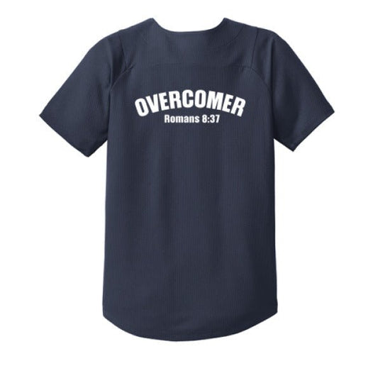 Overcomer Youth Christian Full-Button Jersey - ClaimedbyGodDesigns