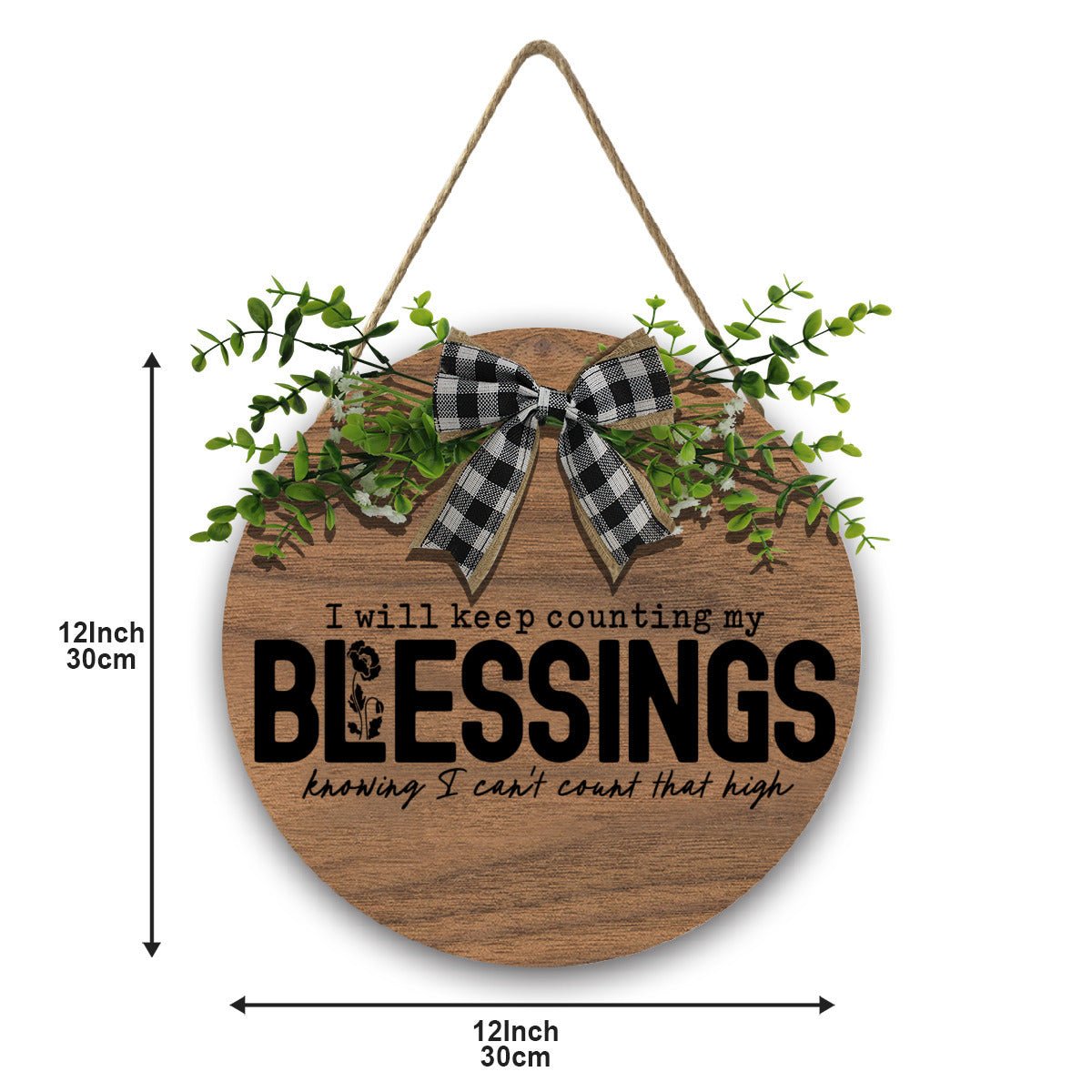 I Will Keep Counting My Blessings Christian Wooden Hanging Sign - ClaimedbyGodDesigns