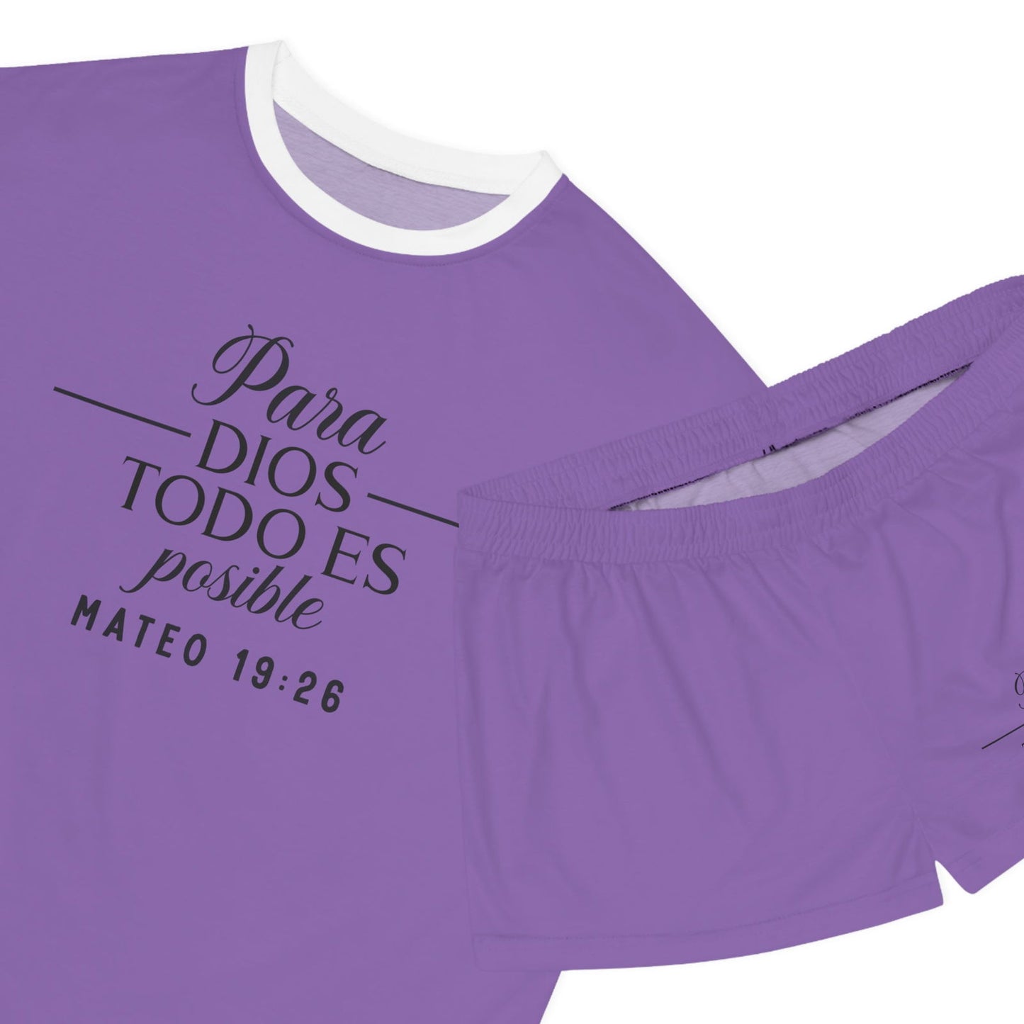 PARA DIOS TODO ES POSIBLE CHRISTIAN SPANISH WOMEN'S SHORT PAJAMAS SET - ClaimedbyGodDesigns
