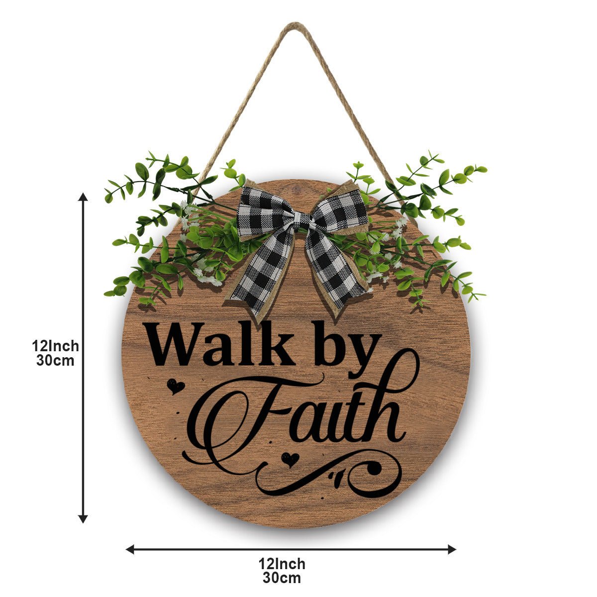 Walk by Faith Christian Wooden Hanging Sign - ClaimedbyGodDesigns