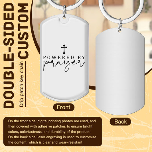 Powered by prayer Christian Stainless Steel Keychain - ClaimedbyGodDesigns