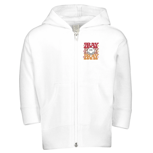 Pray Christian Toddler Zip Fleece Hooded Sweatshirt - ClaimedbyGodDesigns