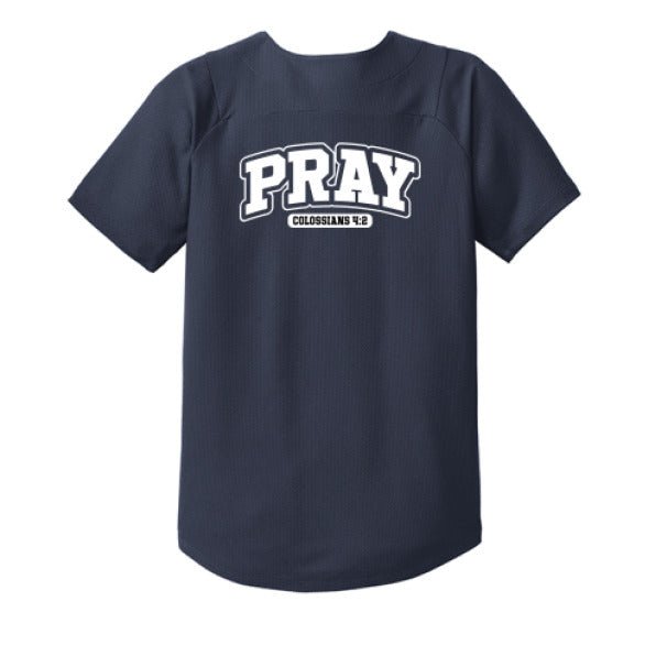Pray Youth Christian Full-button Jersey - ClaimedbyGodDesigns