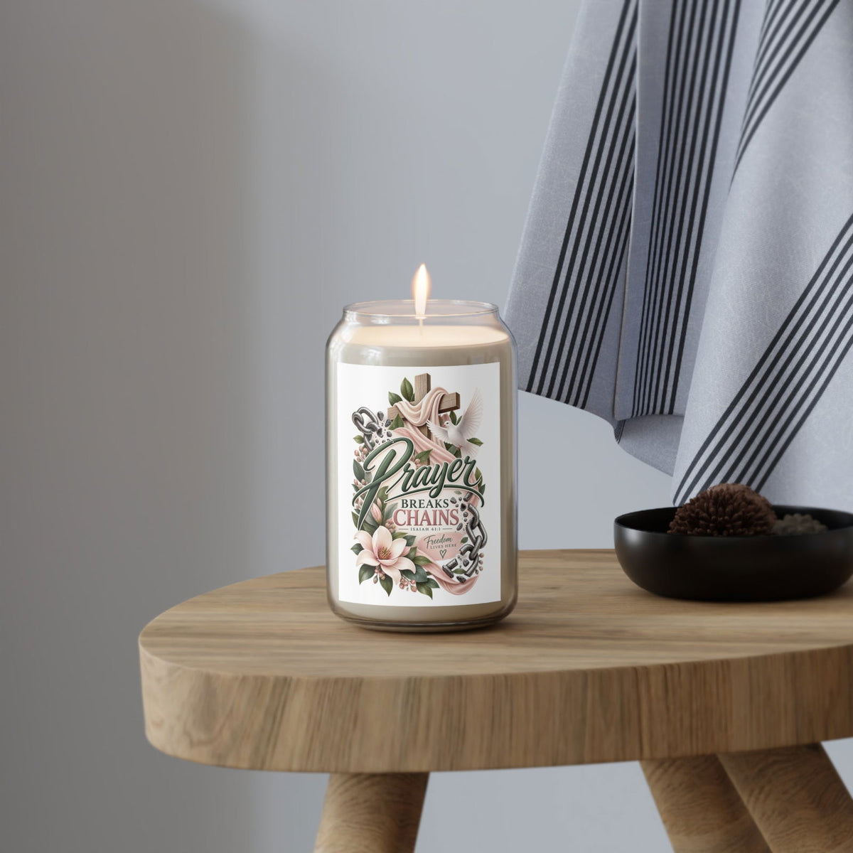 Prayer Breaks Chains Scented Soy Candle - Claimed by God Designs