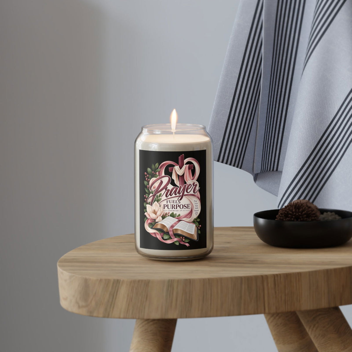 Prayer Fuels Purpose Scented Soy Candle - Claimed by God Designs