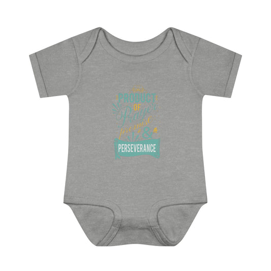 Product Of Prayer Promise & Perseverance Christian Baby Onesie - ClaimedbyGodDesigns