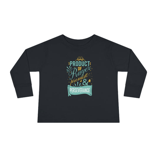 Product Of Prayer Promise & Perseverance Toddler Christian Sweatshirt - ClaimedbyGodDesigns
