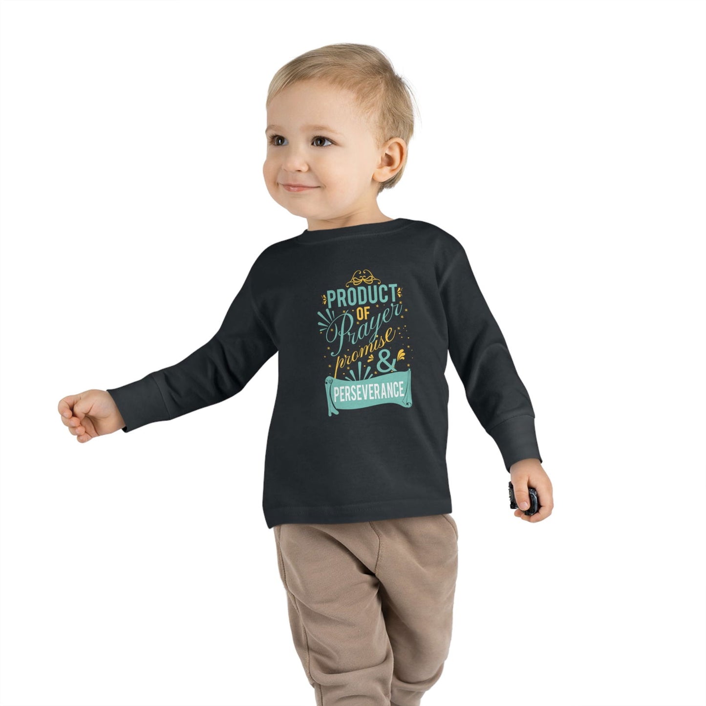 Product Of Prayer Promise & Perseverance Toddler Christian Sweatshirt - ClaimedbyGodDesigns