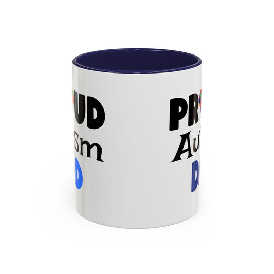 Proud Autism Dad Accent Coffee Mug - Perfect Gift for Fathers - Claimed by God Designs