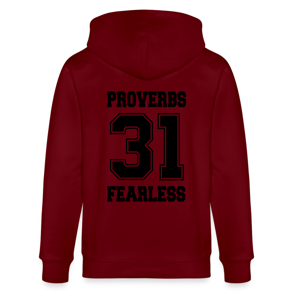 Proverbs 31 Fearless Unisex Christian Organic Zip Hooded Sweatshirt - ClaimedbyGodDesigns