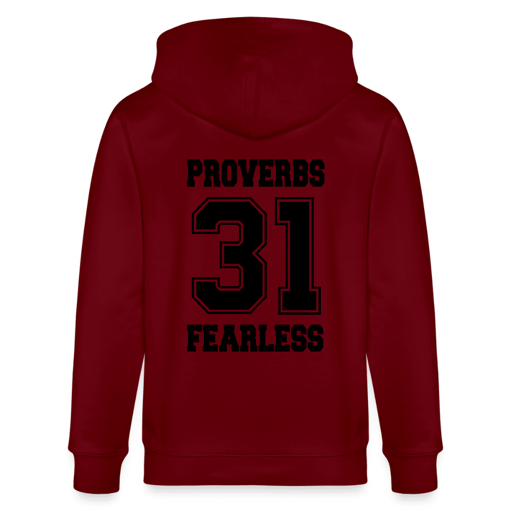Proverbs 31 Fearless Unisex Christian Organic Zip Hooded Sweatshirt - ClaimedbyGodDesigns