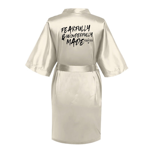 fearfully and wonderfully made Women's Christian Pajama Robe - ClaimedbyGodDesigns