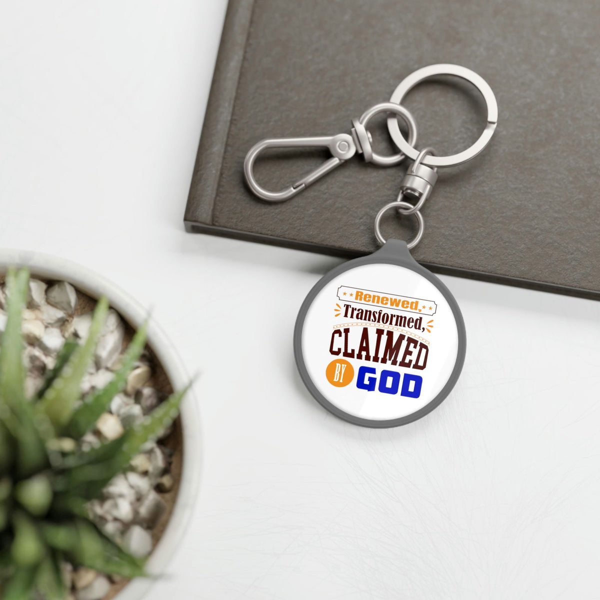 Renewed, Transformed, Claimed By God Key Fob - ClaimedbyGodDesigns