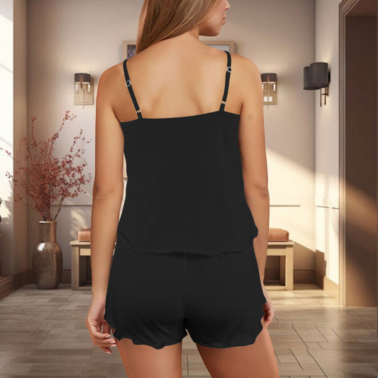 Repent Christian Women's Frill Hem Cami Pajama Set - ClaimedbyGodDesigns