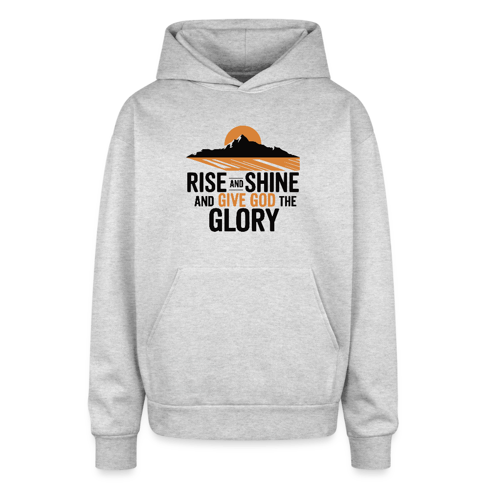 Rise and Shine Christian Oversized Hooded Sweatshirt - ClaimedbyGodDesigns