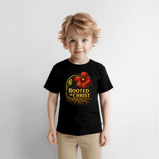 Rooted In Christ Christian Toddler T-Shirt - ClaimedbyGodDesigns