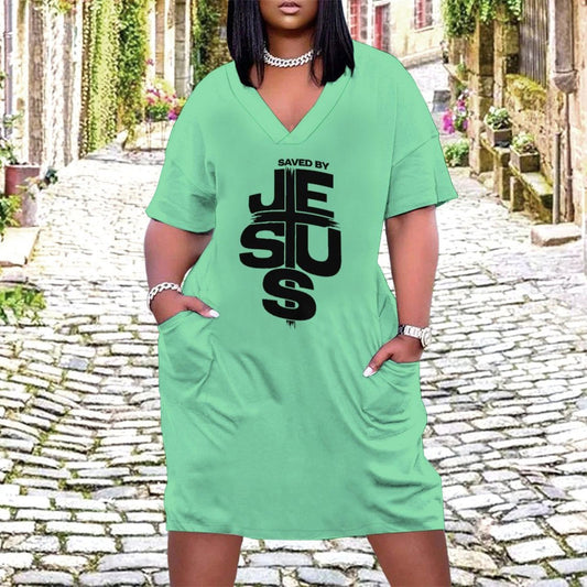 Saved By Jesus Women's Christian Casual Dress - ClaimedbyGodDesigns