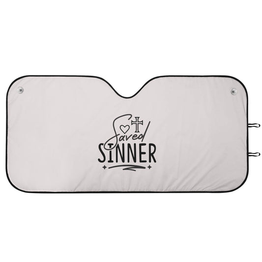 Saved Sinner Car Sunshade Christian Car Accessories - ClaimedbyGodDesigns