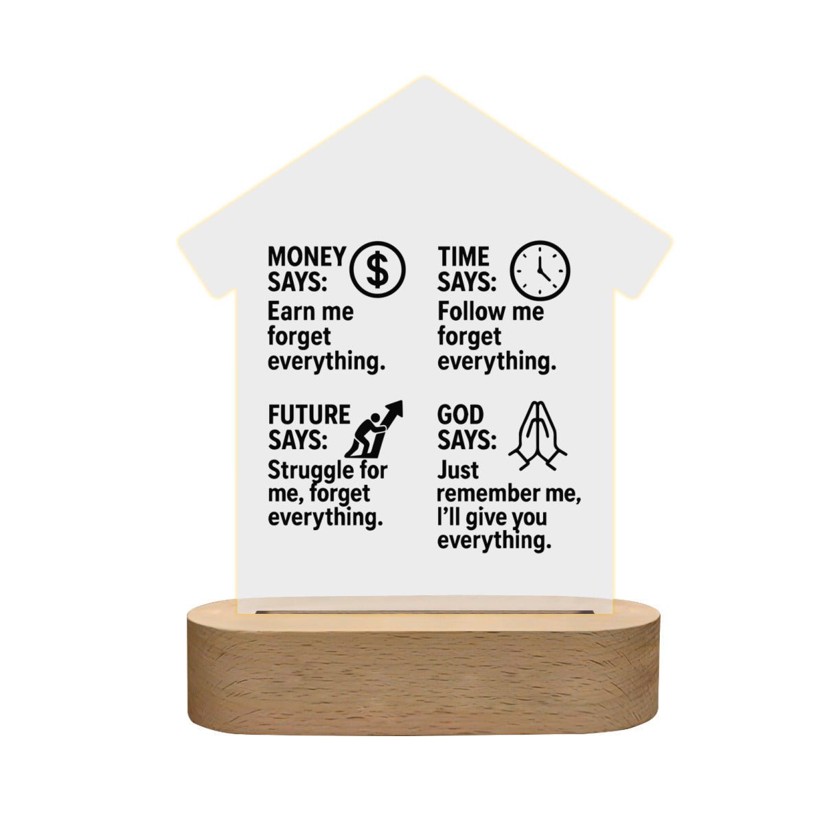 He Says Acrylic Home Christian Night Light - ClaimedbyGodDesigns