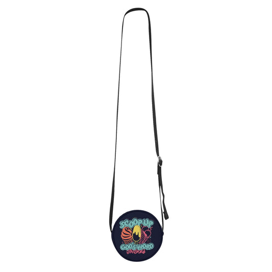 Scoop Up His Word Christian Kids PU Small Round Bag Children Purse - ClaimedbyGodDesigns