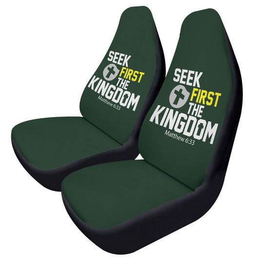 Seek First The Kingdom Soft and Lightweight Christian Front Car Seat Covers (2pcs) - ClaimedbyGodDesigns