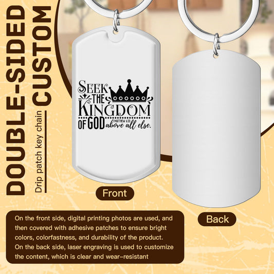 Seek First The Kingdom Christian Stainless Steel Keychain - ClaimedbyGodDesigns