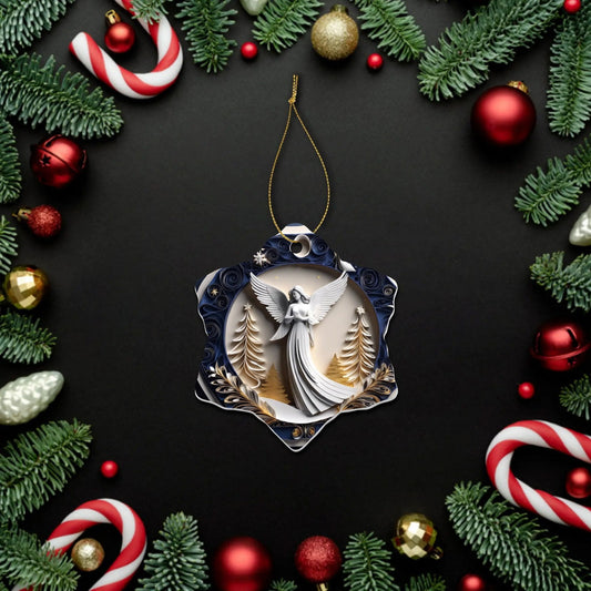 Snow White Angel Christian Snowflake Ceramic Ornaments (1pc, 3pcs, 5pcs, 10pcs) - ClaimedbyGodDesigns