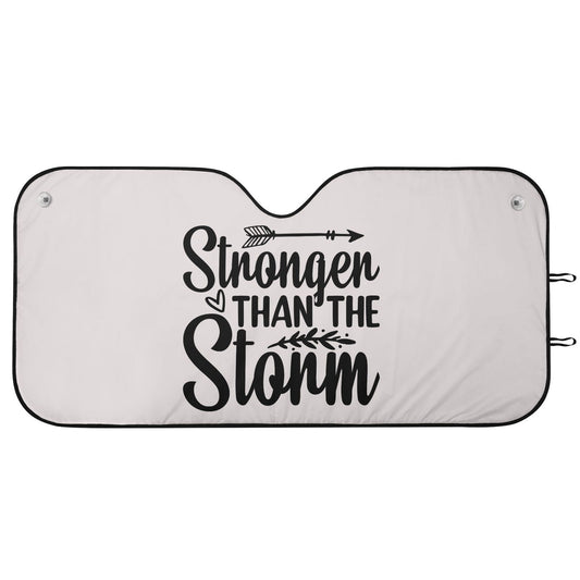 Stronger Than The Storm Car Sunshade Christian Car Accessories - ClaimedbyGodDesigns