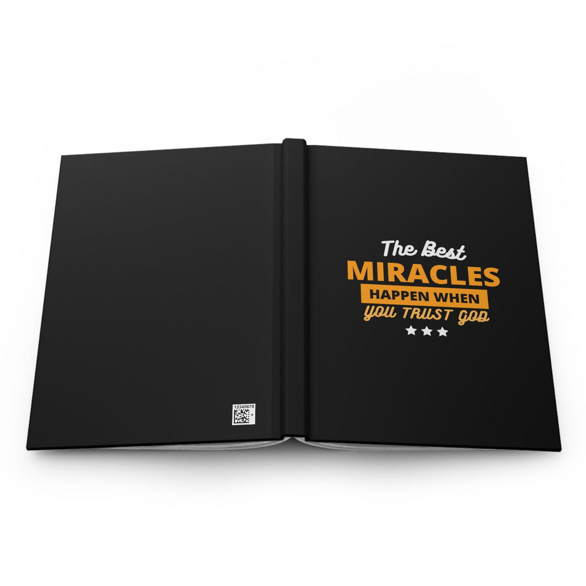 The Best Miracles Happen When You Trust God Christian Hardcover Journal Matte - ClaimedbyGodDesigns