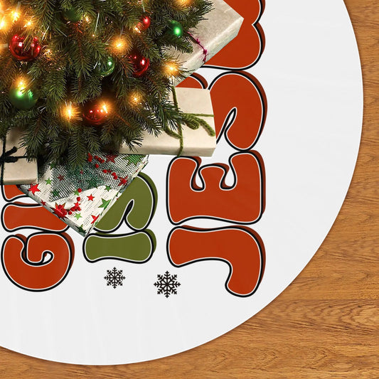 The Real Gift Is Jesus Christian Christmas Tree Skirt - ClaimedbyGodDesigns