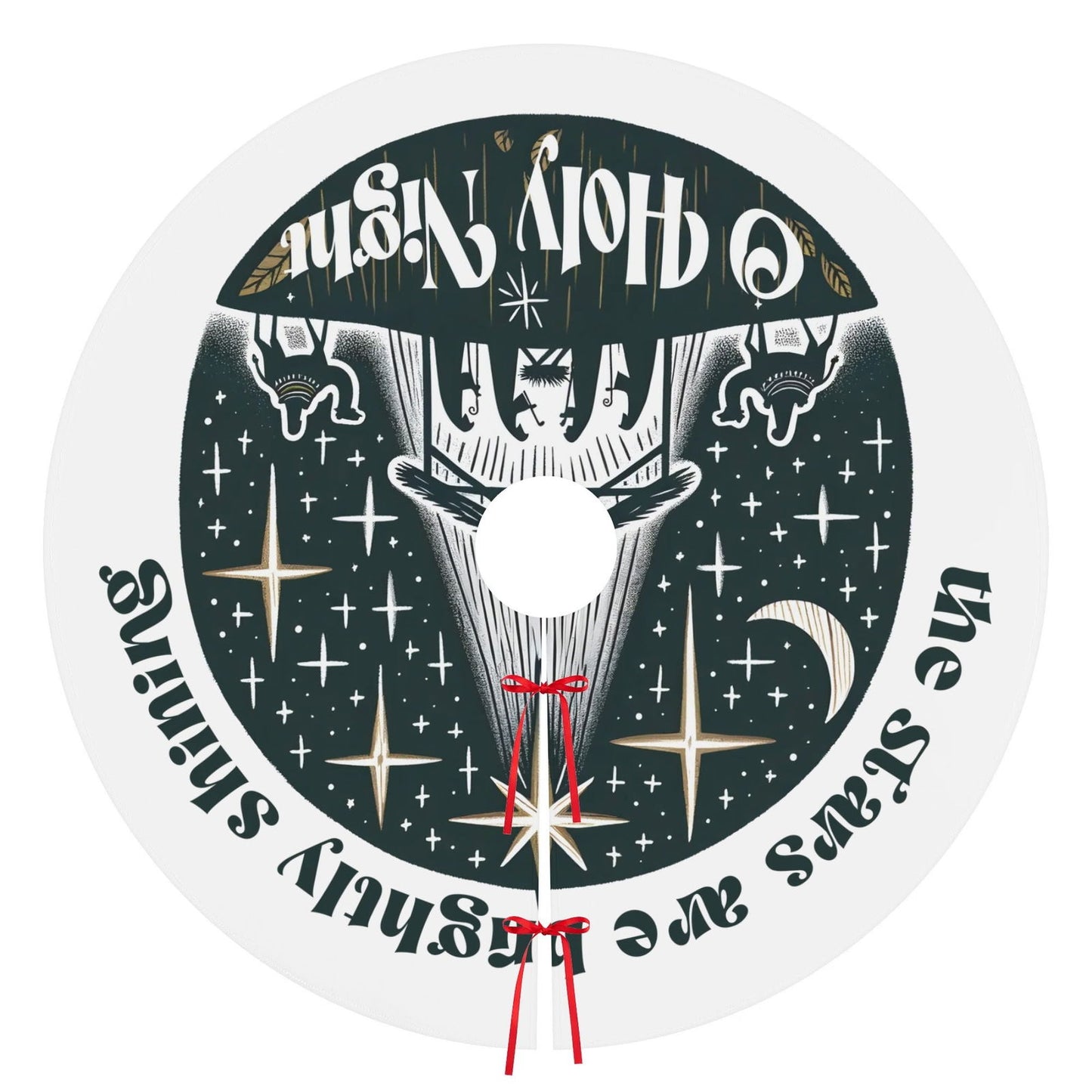 The Stars Are Bright And Shining Christian Christmas Tree Skirt - ClaimedbyGodDesigns