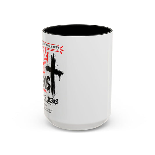They Not Like Us, We Belong to Jesus Personalized Christian Coffee Mug — Called by Name Accent Mug (15oz) - Claimed by God Designs
