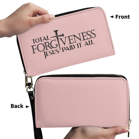 Total Forgiveness Jesus Paid It All PU Leather Women's Christian Wallet - ClaimedbyGodDesigns