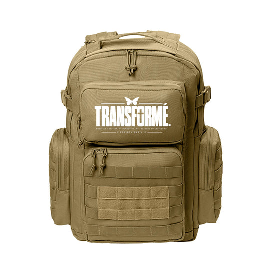 Transformé Christian Backpack 2 Corinthiens 5:17 | French Bible Verse Backpack - Claimed by God Designs