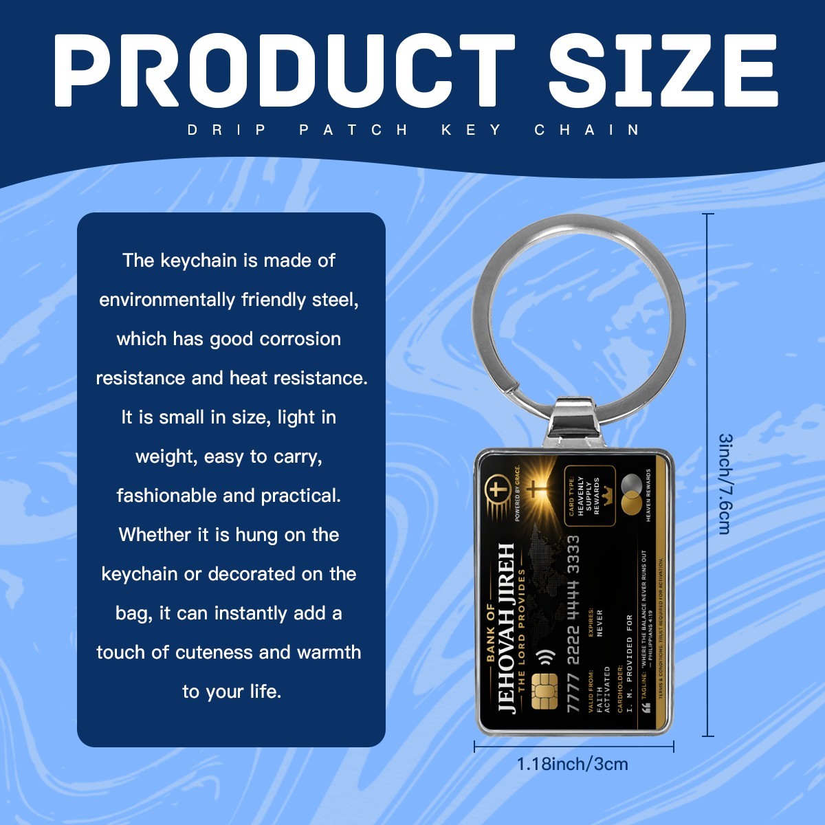 Bank of Jehovah Jireh Keychain — “The Lord Provides” Stainless Steel Christian Gift - ClaimedbyGodDesigns