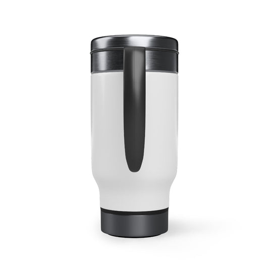 Walking In Purpose On Purpose For His Purpose Stainless Steel Travel Mug with Handle, 14oz - ClaimedbyGodDesigns