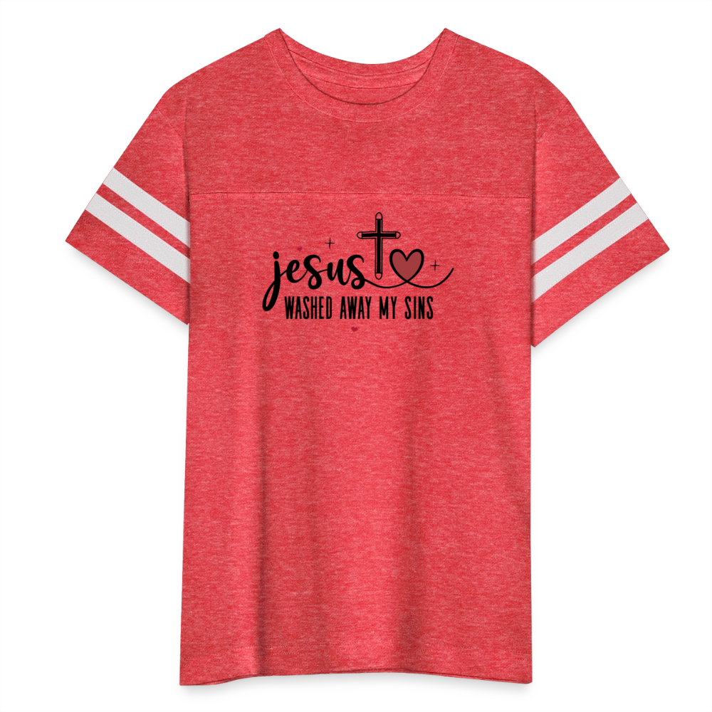 Washed Away My Sins Youth Christian Football T-shirt - ClaimedbyGodDesigns