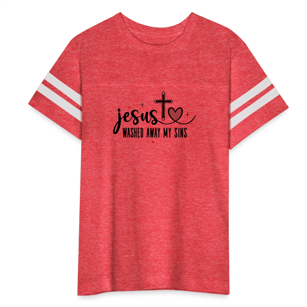 Washed Away My Sins Youth Christian Football T-shirt - ClaimedbyGodDesigns