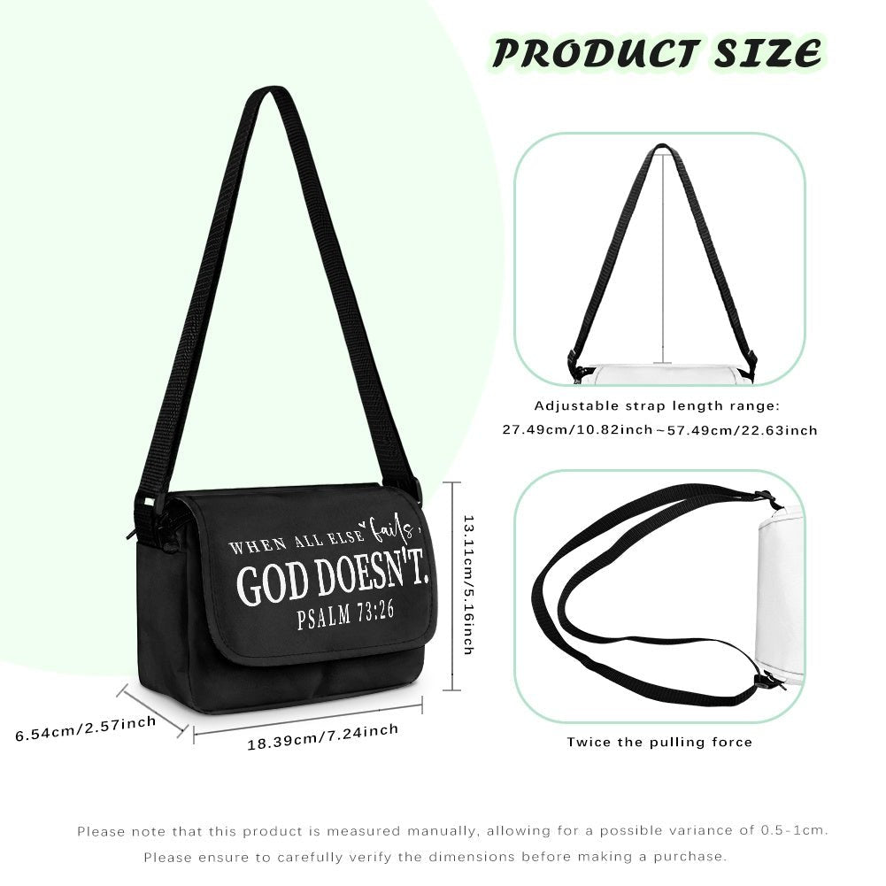 When All Else Fails God Doesn't Christian Kids Flap Crossbody Bag - ClaimedbyGodDesigns