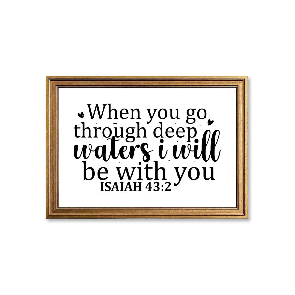 When you go through deep waters i will be with you Christian Canvas - ClaimedbyGodDesigns