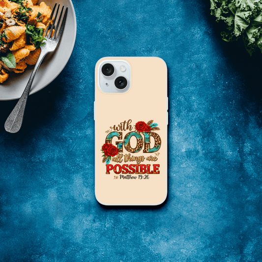 With God All Things Are Possible Christian Flexi Phonecase For Iphones - ClaimedbyGodDesigns