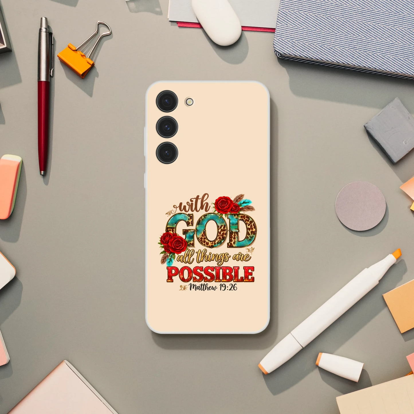 With God All Things Are Possible Christian Flexi Phonecase For Samsung - ClaimedbyGodDesigns